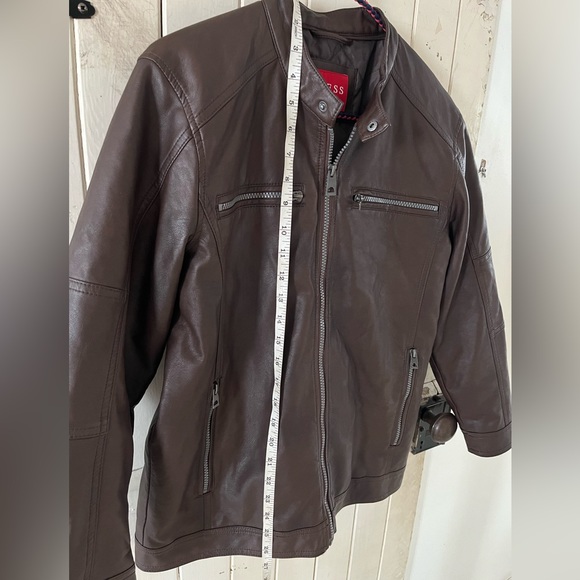 Guess Faux-Leather Men’s Moto Jacket - Picture 2 of 9